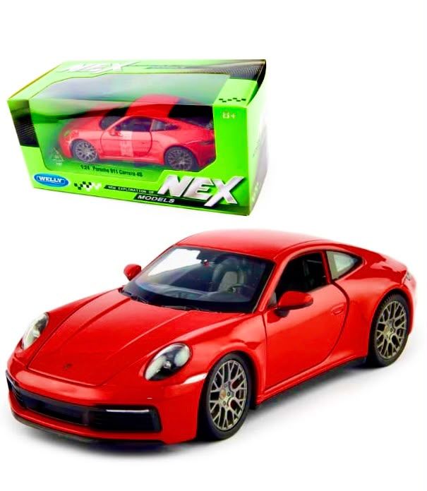 Колекційна модель автомобіля Porsche 911 Carrera 4S (від Welly / NEX Models), масштаб 1:24