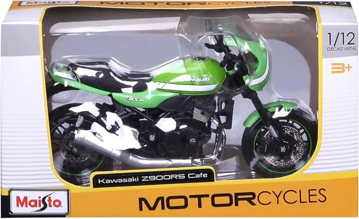 Модель мотоцикла Kawasaki Z900RS Cafe (масштаб 1:12) від Maisto (Зелений із чорним та сріблястими елементами)