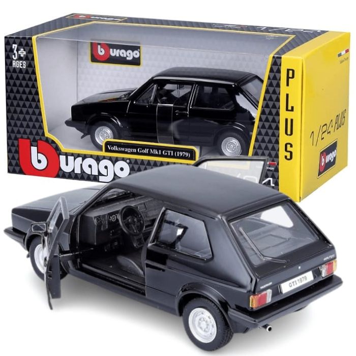 Коллекційна масштабна модель Volkswagen Golf Mk1 GTI (1979) чорний  1:27 від Bburago