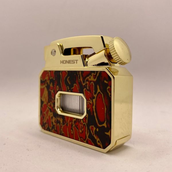 Запальничка HONEST червоно-чорного мармурового кольору