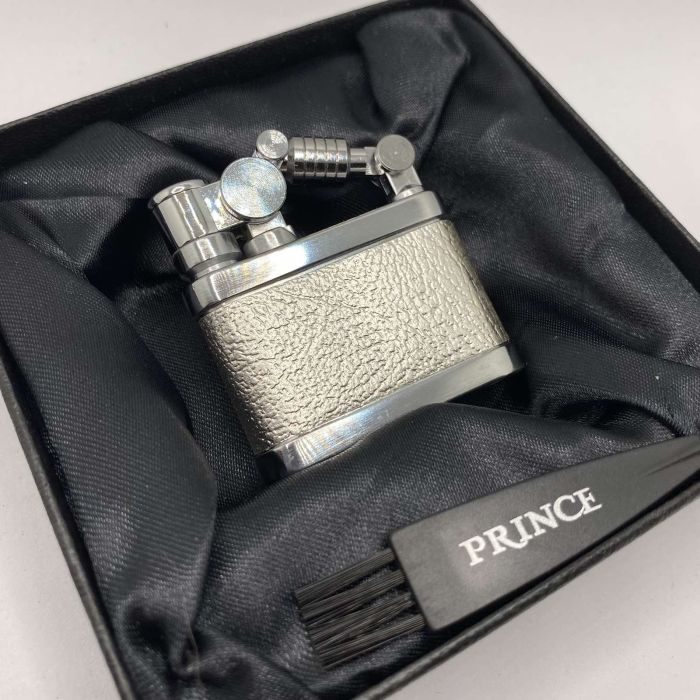 Бензинова запальничка Prince "Silver Texture" (Срібна Текстура)