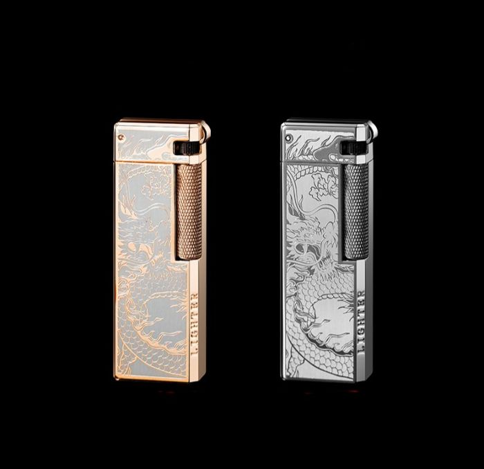 Елегантна Газова Запальничка «Вогняний Дракон» темно сіра