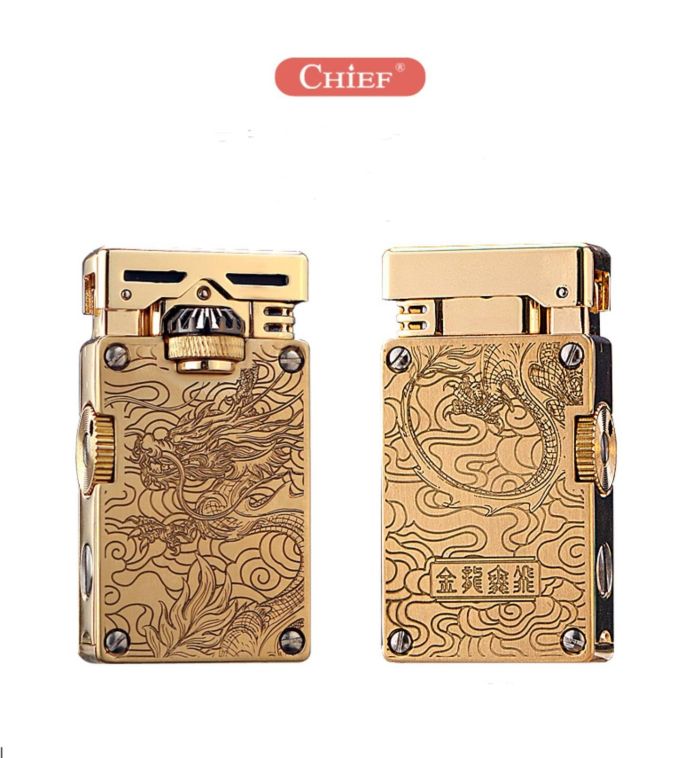 Запальничка бензинова Chief модель Золотий Дракон