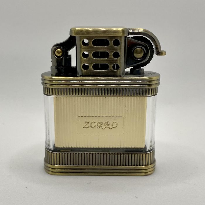 Бензинова Запальничка ZORRO Антична Бронза в прозорому корпусі