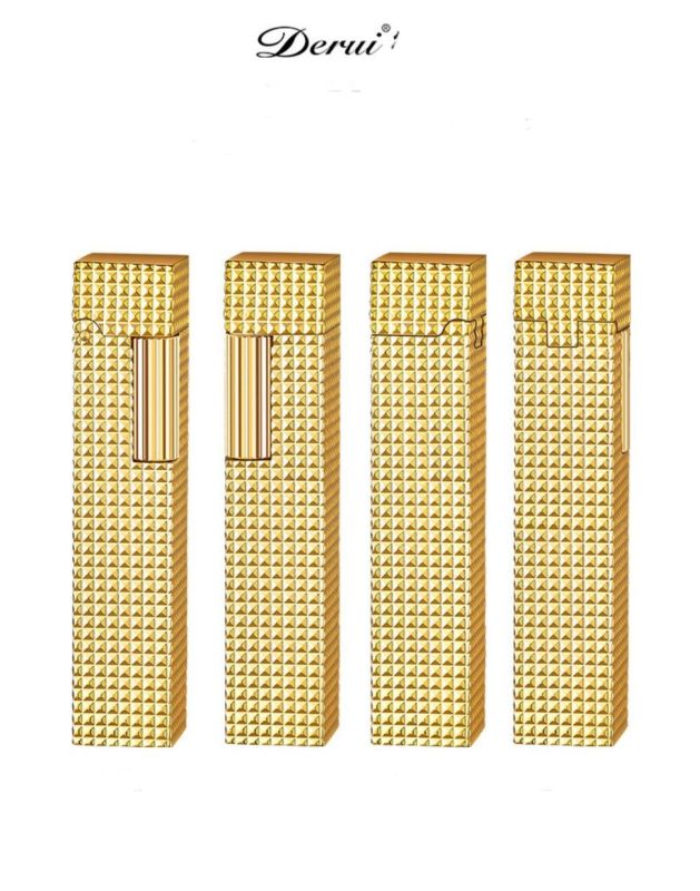Ексклюзивна Бензинова Запальничка Derui фактурна золотиста