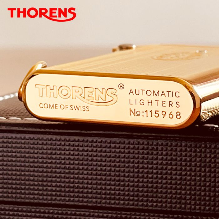 Елегантна бензинова запальничка Thorens золотистого кольору