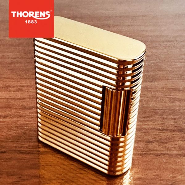 Розкішна газова запальничка THORENS у сяючому золотому кольорі